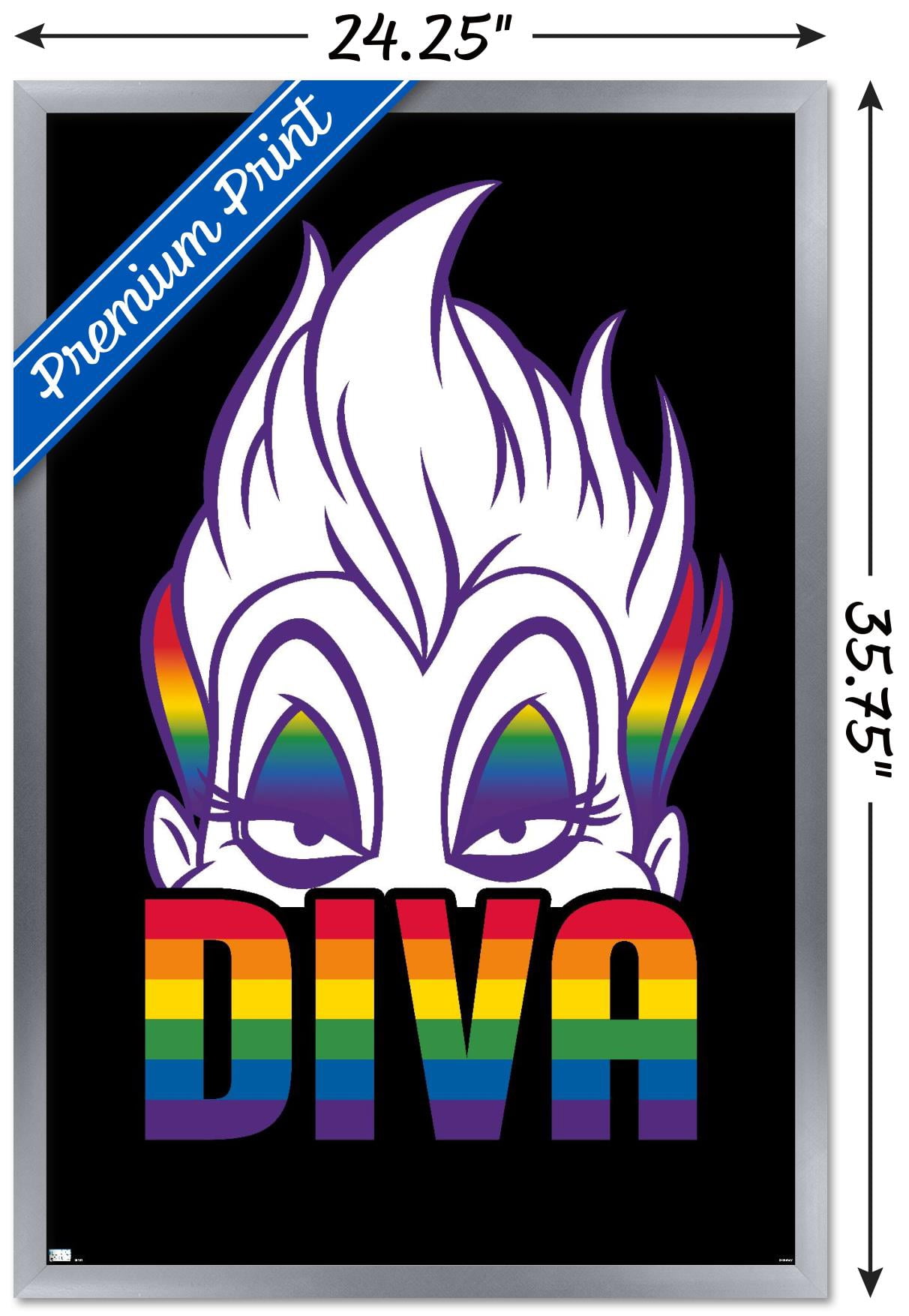 Disney - Ursula - Diva Wall Poster, 22.375" x 34", Framed