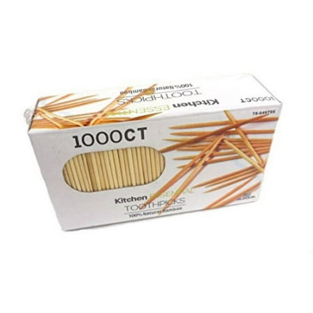 1000 Count 100% Natural Bamboo Toothpicks - Kitchen Essential