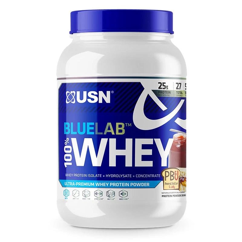 USN Blue Lab 100 Whey Protein Isolate Powder 2LBS PB & J Walmart