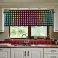 thumbnail image 3 of Yayeee Kitchen Curtains Tier Set of 2 Light Filtering 57"x24" Over Sink Window Panels, Pink Block Pattern, 3 of 7
