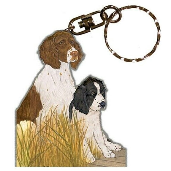 English Springer Spaniel Keychain, Souvenir Key Holder, Dog Charm Tag, Pet Key Rings Craft Ornaments, Wooden Die-Cut