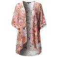 thumbnail image 1 of FashionOutfit Women's Floral Short Sleeve Open-Front Kimono Style Cardigan Made in USA, 1 of 4