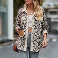 thumbnail image 5 of Women's 2024 Winter Quilted Jackets Leopard Print Lapel Coat Outerwear Casual Long Sleeve Button Down Blouse Shirts Tops Shacket Womens 2024 Fall Clothes Jacket, 5 of 6