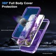thumbnail image 4 of Ancove for iPhone 15 Pro Max Case with Invisible Magnetic Stand, Compatible with Mag-Safe Military-Grade Protection with Built-in Screen Protector, Shockproof Phone Case for Women Men,Purple, 4 of 6
