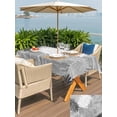 thumbnail image 4 of Outdoor Tablecloth with Umbrella Hole & Zipper, Grey Black Palm Leaves Rectangle Tablecloth 54x80 Inch, Summer Tropical Plants Botanical Patio Table Cover Waterproof Table Cloth for Picnic/Party, 4 of 7