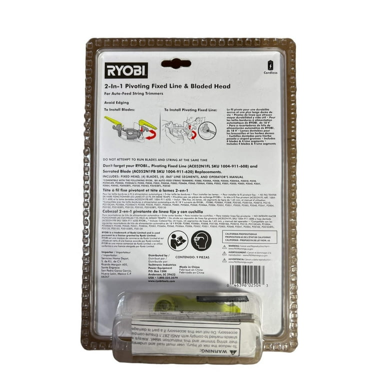 RYOBI (AC052N1) 2-in-1 Pivoting Fixed Line and Bladed Head