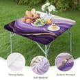 thumbnail image 4 of Purple Gold Marble Pattern Square Fitted Tablecloth with Elastic Edge,Square Table Cover,Washable Elastic Table Cover for Home Kitchen Party Decor 34"x34", 4 of 6