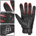 thumbnail image 4 of ILM Alloy Steel Leather Hard Knuckle Touchscreen Motorcycle Bicycle Motorbike Powersports Racing Gloves (XXL, (LEATHER) RED), 4 of 6