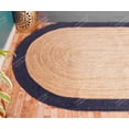 thumbnail image 4 of Chouhan Rugs Natural Jute Navy Bordered Rug Bohemian Rug Decor Rug Handwoven Rug Custom Rug Decorative Rug, 4 of 6