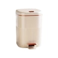 thumbnail image 4 of Contenedor de basura con pedal, bote de basura rectangular, bote de basura para baño Dorado Blanco 15L, 4 of 9