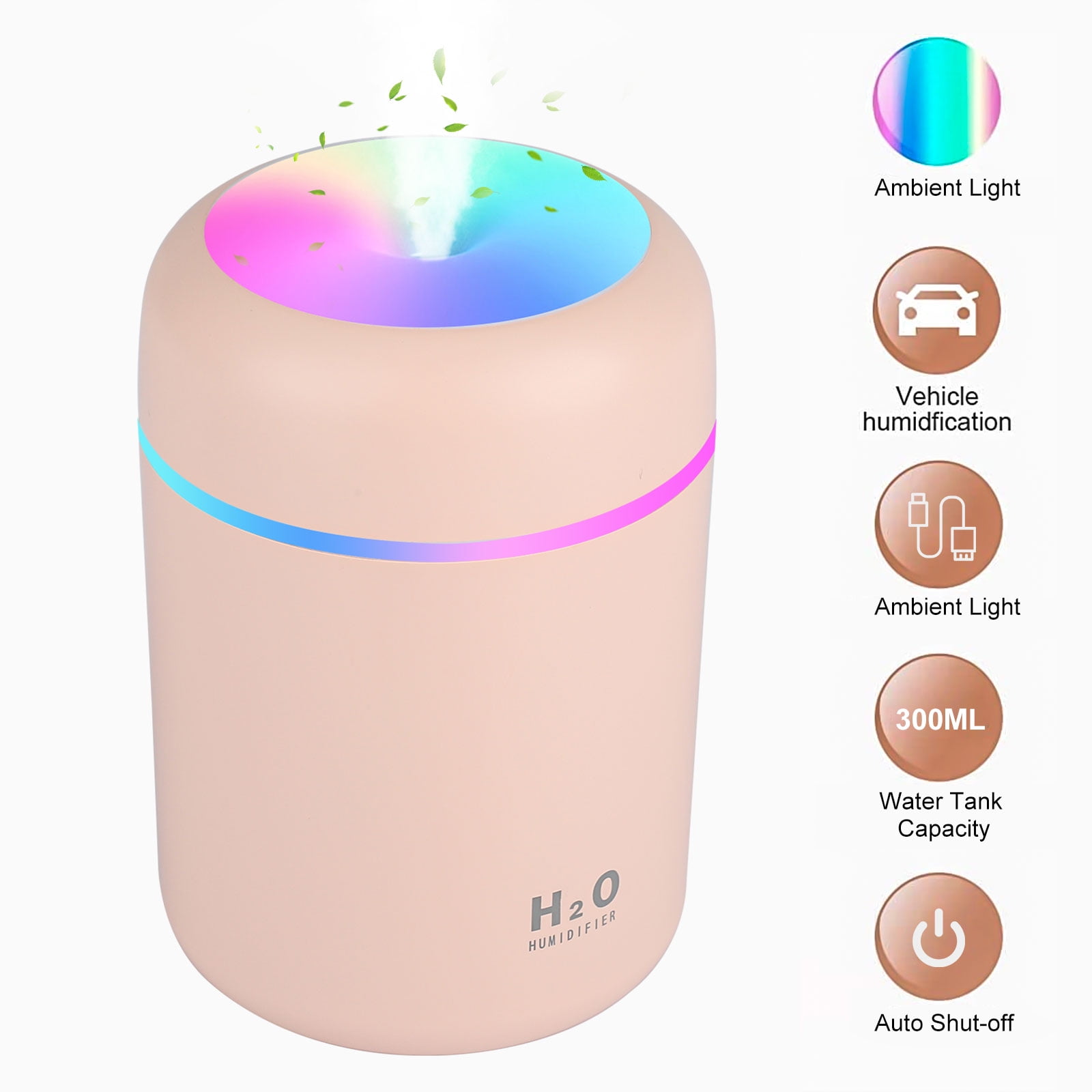 TSV Portable Mini Humidifier, 300ml Small Cool Mist Humidifiers With