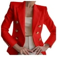 thumbnail image 2 of purcolt Women's Casual Elegant Button Open Front Business Blazer Solid Slim-Fit Long Sleeve Lapel Work Office Blazer Jackets Overcoat Outerwear Suit Cardigan Tops, 2 of 5