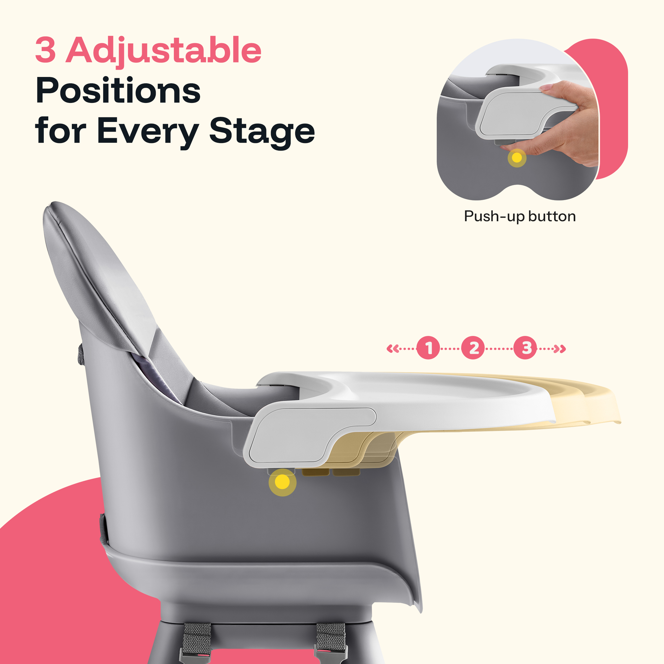 Harppa 8-in-1 Convertible Baby High Chair, Gray photo 5