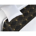 thumbnail image 3 of Art Deco Bed Runner, Shell Look Simplistic Pattern with Vintage and Classical Style Motif, Decorative Accent Bedding Scarf for Hotels Homes & Guest Rooms, Twin, Black and Sand Brown, by Ambesonne, 3 of 3