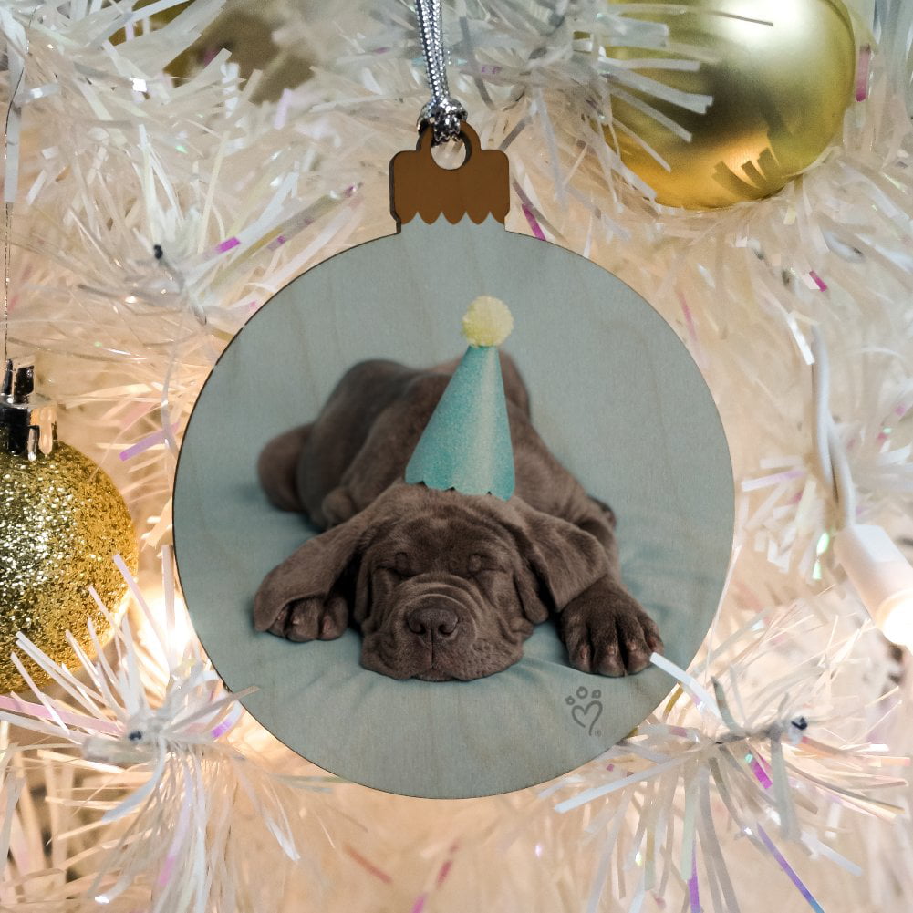 Neapolitan Mastiff Dog Birthday Party Wood Christmas Tree Ornament 