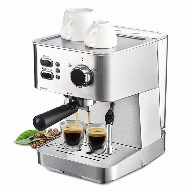 Cafetera expreso semiautomática de 15 bares, cápsulas ESE y café molido, capuchino H10