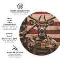 thumbnail image 4 of Gaeub Patriotic Deer Soldier Salute Print 6 Pcs Leather Coasters for Drinks ,Drink Coasters Sets,Drink Table Cup Coasters for Living Room Kitchen Coffee Decor,Round Shape, 4 of 7