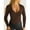 Coffee, variant on Long Sleeve Shirts for Women Deep V Neck Tights Undershirts Stretchy Slim Fitted Basic Tees Tops