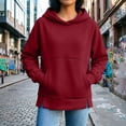 thumbnail image 2 of HongQid Hoodie for Women Raglan Sleeve Hooded Pullover Drawstring Oversized Loose Dual Side Pockets Casual Sweatshirt Top Fall Winter Fahion S-3XL, 2 of 7