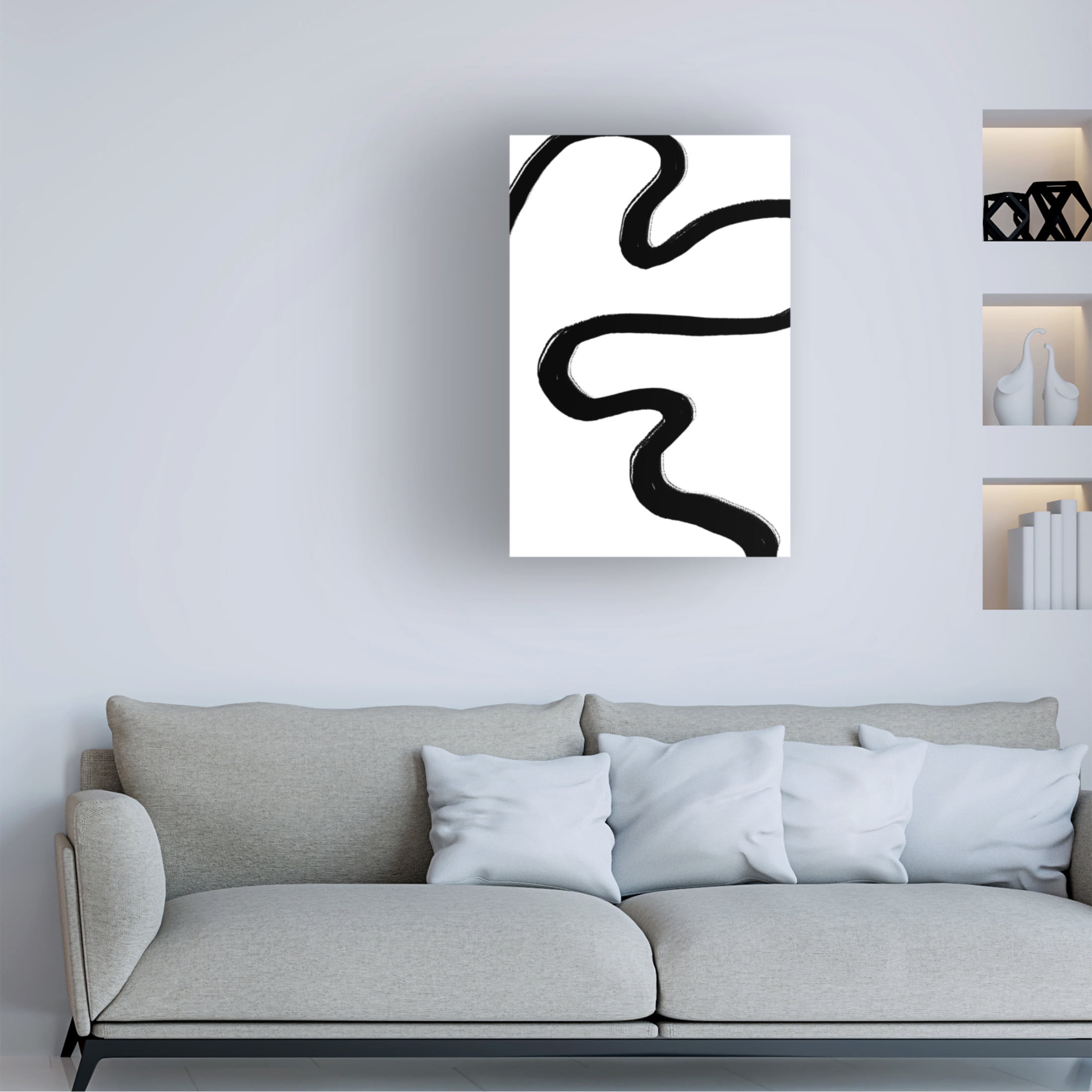 Canvas Wall Art - Pictufy Studio Ii 'Road Black' Wall Art for Living Room, Bedroom, or Office Décor by Trademark Fine Art - 30 x 47 Inches