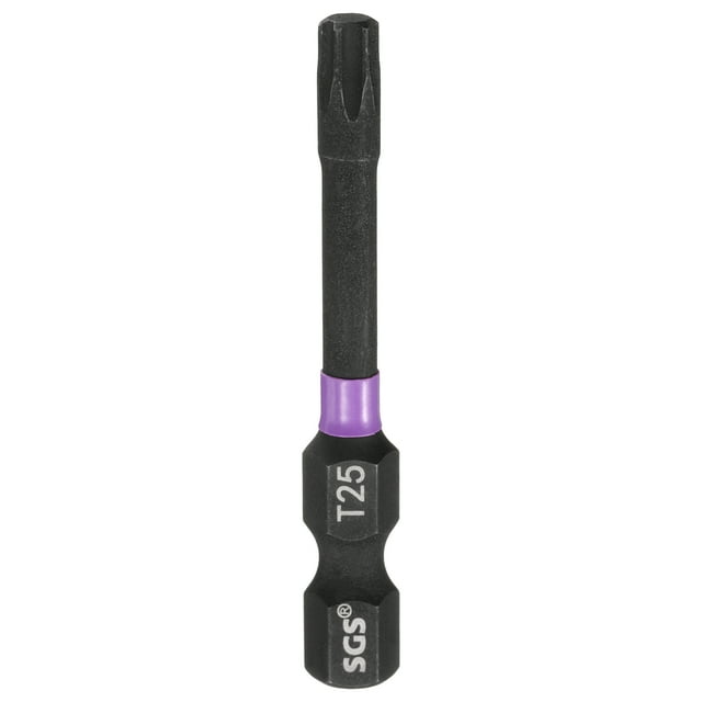 Uxcell T25 Torx Impact Screwdriver Bit 1/4" Hex Shank 2" Long Magnetic No Hole