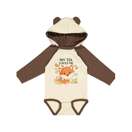 

Inktastic My Tía Loves Me- little fox Gift Baby Boy or Baby Girl Long Sleeve Bodysuit