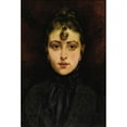 thumbnail image 2 of François Martin-Kavel 11x14 Gold Ornate Wood Frame and Double Matted Museum Art Print Titled - Portrait of a Young Woman (1890), 2 of 4