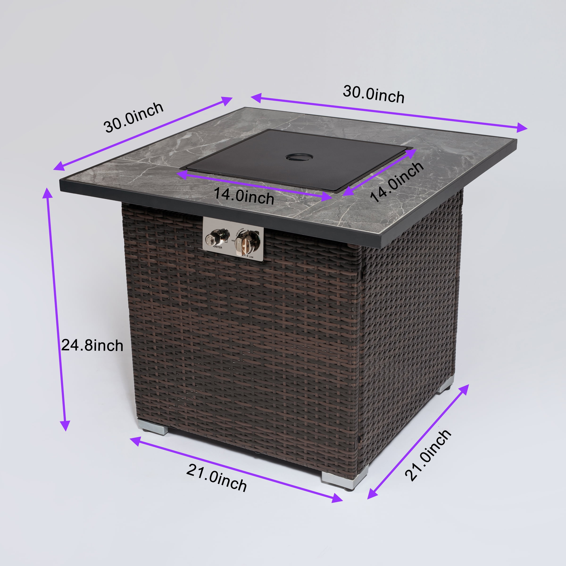 Aimee Lii 30" Outdoor Fire Table Propane Gas Fire Pit Table with Lid, Fire Pit Table with Glass Rocks and Rain Cover Aimee Lii 30" Outdoor Fire Table Propane Gas Fire Pit Table with Lid, Fire Pit Table with Glass Rocks and Rain Cover