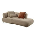 thumbnail image 6 of ACME Carrick Mesh Fabric Upholstered Sectional Sofa with 6 Pillows in Beige, 6 of 11