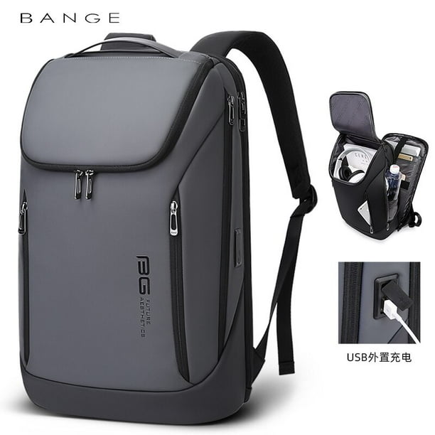 Sac à Dos BANGE Imperméable Homme - Pour Ordinateur Portable, Voyage, Randonnée, école - Nylon, Couleur Noir - Neuf Avec étiquettes