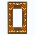 thumbnail image 5 of Metal Light Switch Plate Outlet Cover Brown Orange Chevron Frame Wallpaper WAL041, 5 of 13