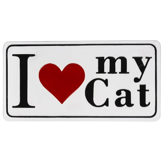 I Love My Cat Enamel Wall Decoration 19.75 x 10.25 Inch New