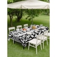 thumbnail image 5 of 60x102 Inch Outdoor Tablecloth with Umbrella Hole Zipper Rectangle Modern Welcome Rectangular Tablecloths Outside Waterproof Abstract Art Floral Gray Marble Patio Table Cloth Cover for Picnic Party, 5 of 8