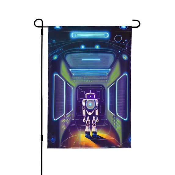 XMXY Droid Corridor Space Garden Flags Double Sided,Farmhouse Holiday Yard Outdoor Sign Decor Flag, 28"x40" inch
