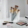 thumbnail image 2 of Unique Bargains Makeup Brush Cup 4 Slot Makeup Brush Holder for Vanity for Bathroom Countertops Clear White, 2 of 6