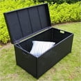 thumbnail image 3 of Bowery Hill Wicker / Rattan Patio Storage Deck Box with Steel Frame in Black, 3 of 3