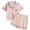 Rose Gold, variant on HNMKIU Girls Button-Down Pajama Set Two-Piece Soft Sleepwear Nightwear Loungewear Comfortable Heart Print Short Sleeve Top and Shorts for Tweens Sky Blue,8-9 Years