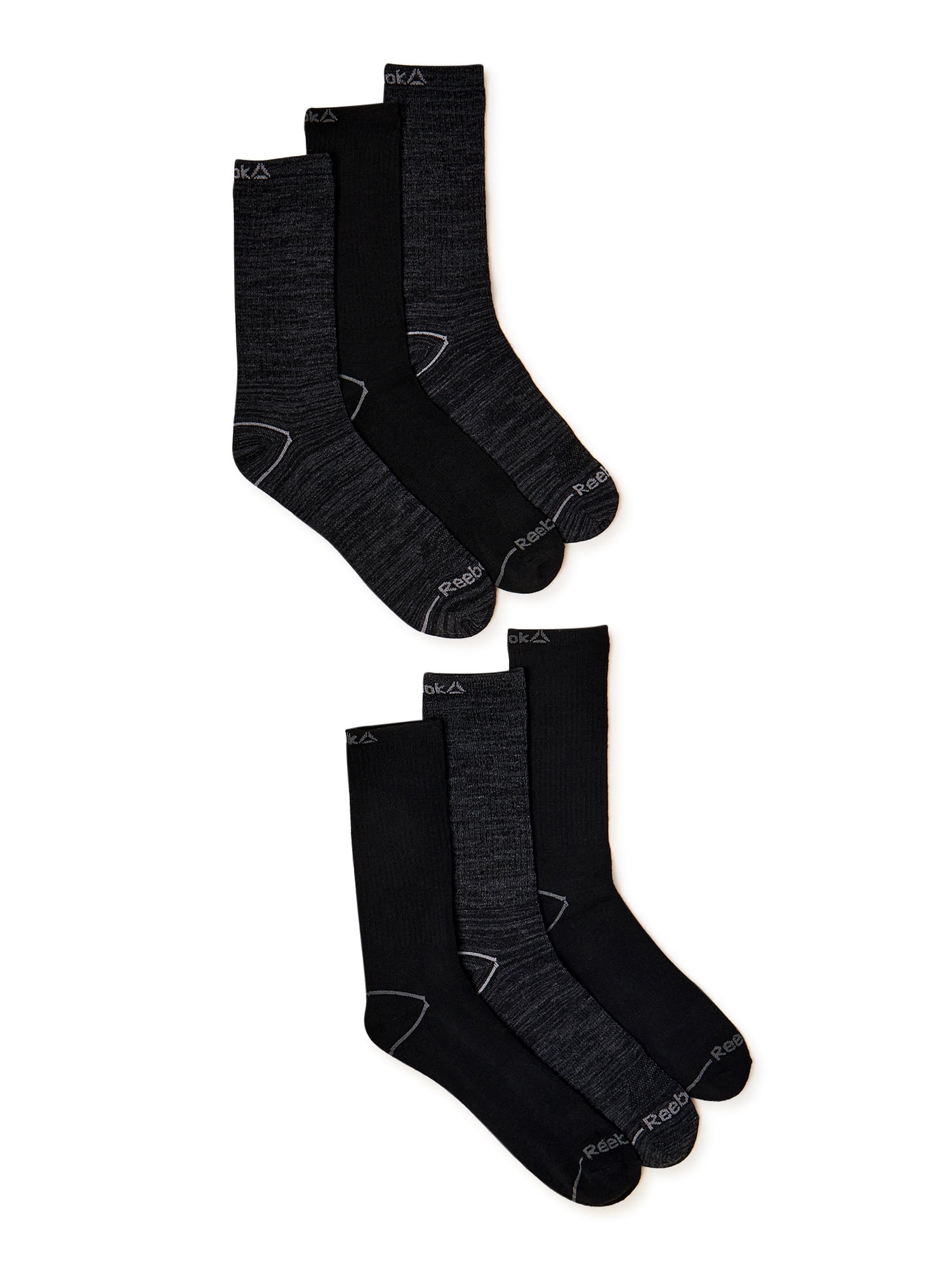Reebok Men's Pro Series Flatknit Crew Socks, 6-Pack