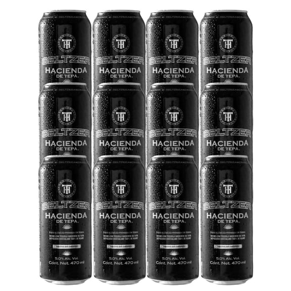 Pack de 12 Bebida Preparada Hacienda De Tepa Seltzer Lata 470 ml