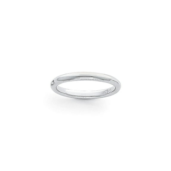Platinum 3mm Half-Round Comfort Fit Lightweight Band - Size 5.5