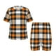 thumbnail image 1 of Balery Orange Plaid Conjunto de Pijama Infantil de Manga Corta con Estampado – Ropa de Dormir de Algodón Suave-4X-Large, 1 of 6