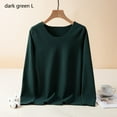 thumbnail image 3 of Minnieouse Ropa interior de fondo para mujer, lencería gruesa cálida para niñas, Tops de capa Base de cuello de manga larga de Color sólido de Ropa interior Verde negruzco L Minnieouse AP013747-04, 3 of 6