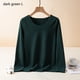 thumbnail image 3 of Minnieouse Ropa interior de fondo para mujer, lencería gruesa cálida para niñas, Tops de capa Base de cuello de manga larga de Color sólido de Ropa interior Verde negruzco L Minnieouse AP013747-04, 3 of 6