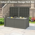 thumbnail image 4 of Bifanuo 150 Gallon Deck Box, Outdoor Storage Box, Large Waterproof Resin Indoor Storage Box with Built-in Steel Beams for Patio, Cushions, Pool Supplies, 4 of 6