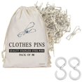 thumbnail image 1 of Pinzas para ropa MATIMASU de acero inoxidable, 50 unidades con bolsa de almacenamiento, 1 of 7