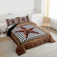 thumbnail image 6 of jejeloiu Rustic Western Cowboy Queen Comforter Set,Texas Stars Bedding Comforter Set For Boys Teens Reversible 3-Piece, 6 of 8