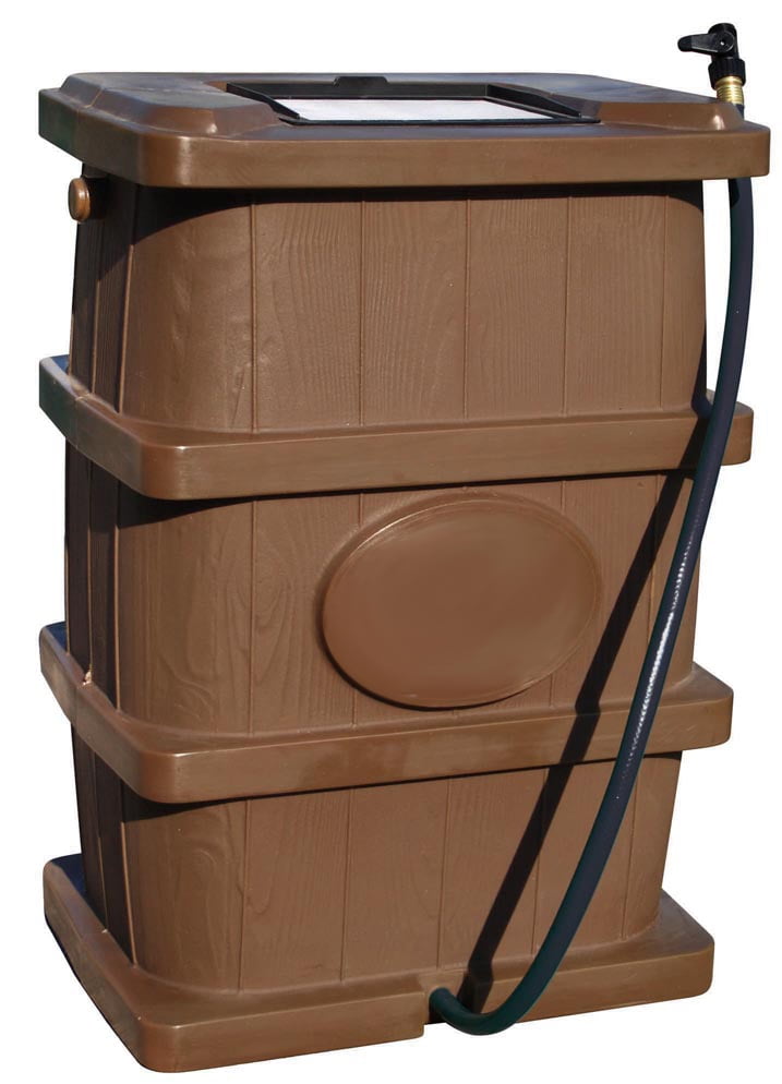 FCMP Outdoors Wood Grain Rain Barrel Brown