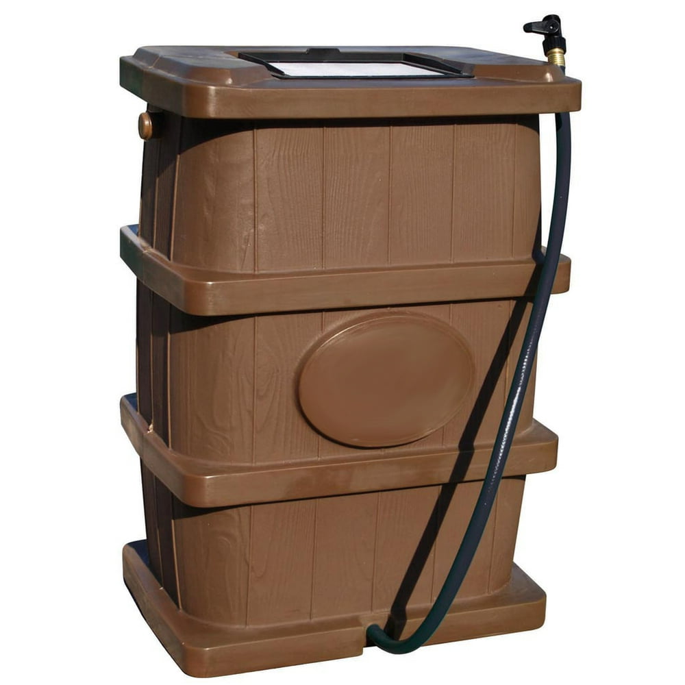 FCMP Outdoors Wood Grain Rain Barrel Brown