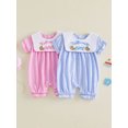 thumbnail image 3 of Cjfdfy Half Way to One Clothes Baby Girl Boy First Birthday Outfit Summer Fall Half Birthday Clothes Plaid Gingham Bubble Romper Letters Cookies Embroidery Short Sleeve Plaid Jumpsuit Playsuit, 3 of 9