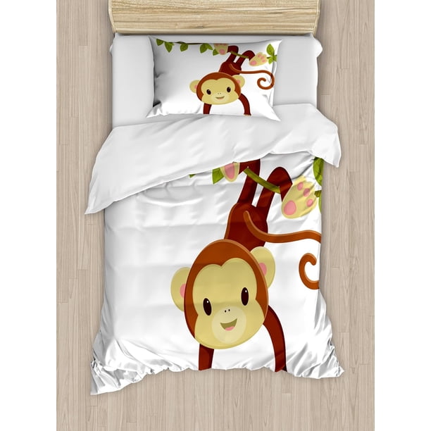 Juego de Funda Nórdica, Mono Colgado en Liana Juguetón Personaje de Savannah Mascota